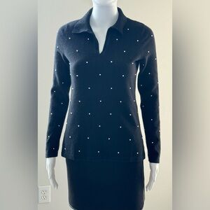 Jones New York Signature Petite Womens Sz-PS. Black Pearl Sweater. Long sleeve